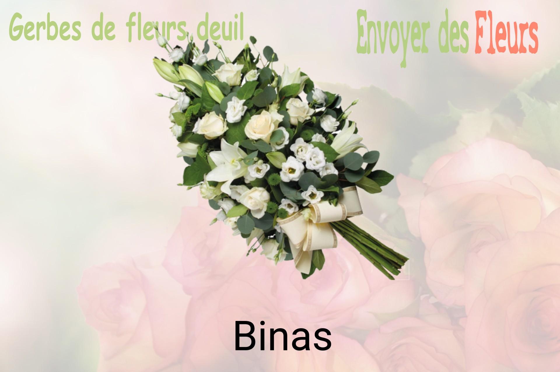 Gerbe de fleurs de deuil livrée à Binas